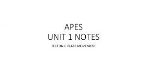 Plate tectonics definition apes