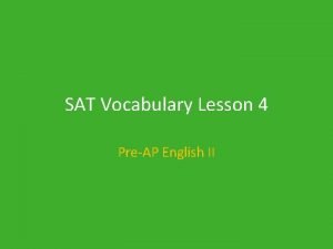 Sat vocabulary lesson 4