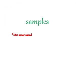 samples Mr amar saeed Samples Sample is derivative