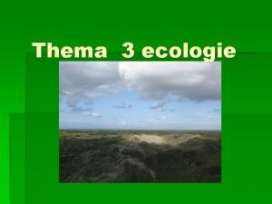 Ecologie niveaus