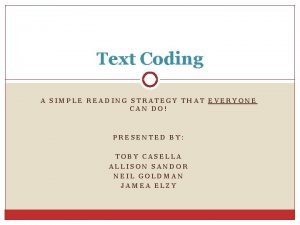 Coding reading strategy