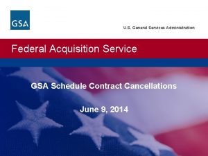 U S General Services Administration Federal Acquisition Service