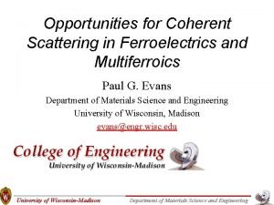 Opportunities for Coherent Scattering in Ferroelectrics and Multiferroics