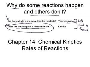 Why do some reactions happen and others dont