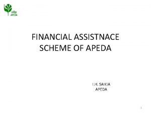 Apeda financial assistance scheme