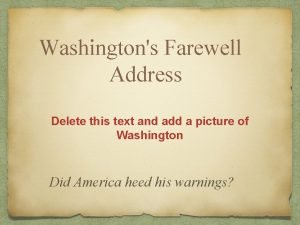 Washington's farewell address sparknotes