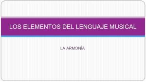 Elementos armonicos Elementos armonicos