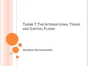 THEME 7 THE INTERNATIONAL TRADE AND CAPITAL FLOWS