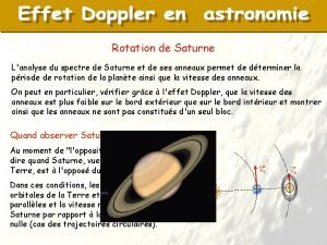 Rotation de Saturne Lanalyse du spectre de Saturne