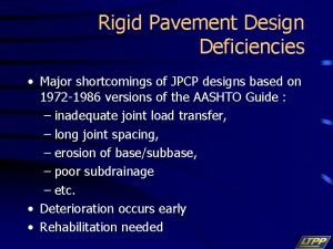 Jpcp pavement design