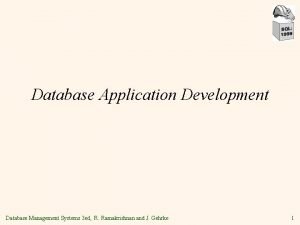 Database Application Development Database Management Systems 3 ed