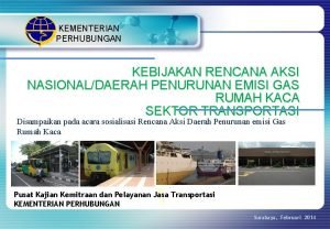 KEMENTERIAN PERHUBUNGAN KEBIJAKAN RENCANA AKSI NASIONALDAERAH PENURUNAN EMISI