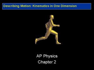 Describing Motion Kinematics in One Dimension AP Physics