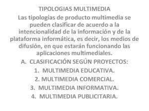 Tipologias multimedia