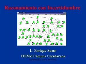 Razonamiento con Incertidumbre L Enrique Sucar ITESM Campus