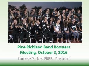 Pine Richland Boosters Meeting October 3 2016 Lurrene