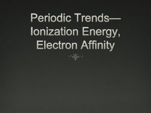 Electron affinity worksheet