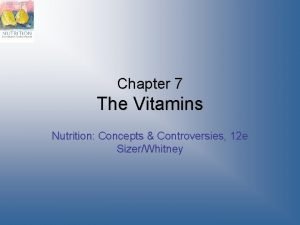 Chapter 7 The Vitamins Nutrition Concepts Controversies 12