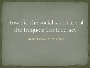 Iroquois tribe social structure