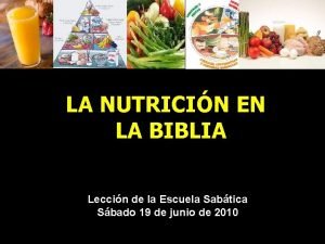 Nutrición en la biblia