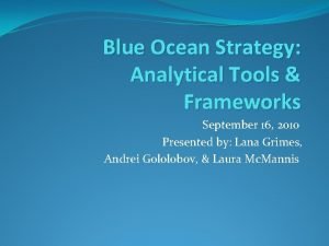 Blue Ocean Strategy Analytical Tools Frameworks September 16