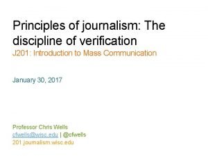 Discipline of verification