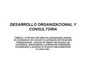 Consultor en desarrollo organizacional