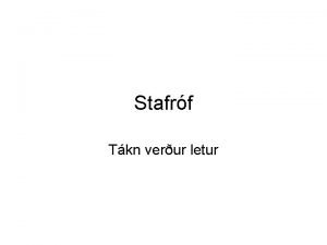 Stafrf