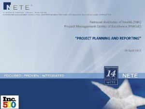 National Institutes of Health NIH Project Management Center