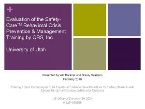 Safety care behavioral safety training