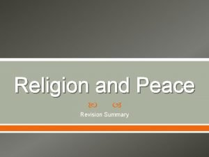 Religion and peace essay hsc