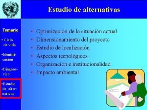 Estudio de alternativas ILPES Temario Ciclo de vida