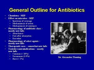 General Outline for Antibiotics Chemistry MIP Effect on