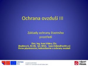 Ochrana ovzdu III Zklady ochrany ivotnho prosted Doc