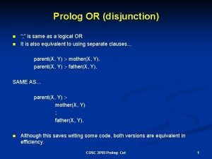 Conjunction and disjunction in prolog