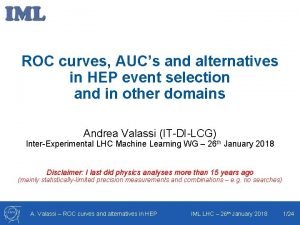 ROC curves AUCs and alternatives in HEP event ROC curves AUCs and alternatives in HEP event