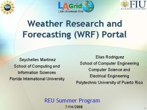 Weather Research and Forecasting WRF Portal Seychelles Martinez