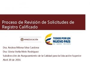 Proceso de Revisin de Solicitudes de Registro Calificado