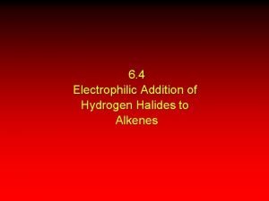 Addition of hydrogen halides