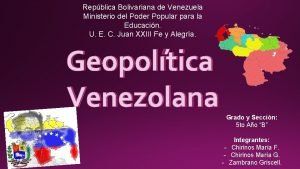 Fundamentos legales de la geopolitica venezolana