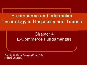 Ecommerce and Information Technology in Hospitality and Tourism