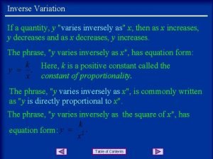 Inversely equation