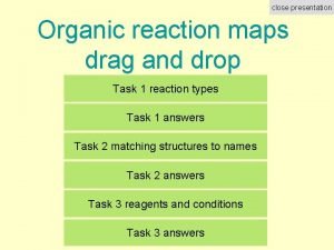 close presentation Organic reaction maps drag and drop