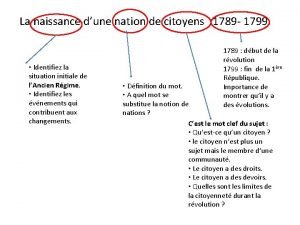 La naissance dune nation de citoyens 1789 1799