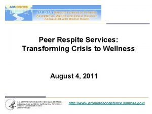 Peer respite centers