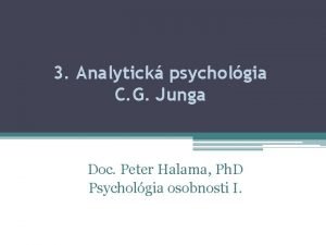 3 Analytick psycholgia C G Junga Doc Peter