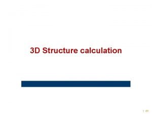 3 D Structure calculation 1 81 Structure Calculation