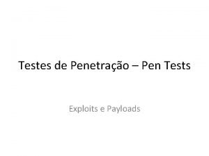 Testes de Penetrao Pen Tests Exploits e Payloads