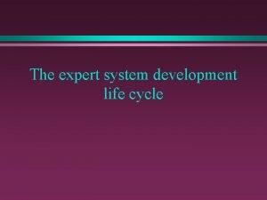 Expert system life cycle