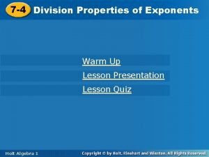 Division properties of exponents